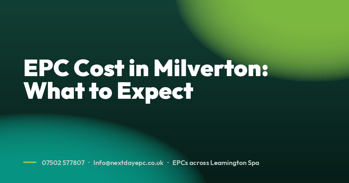 EPC Cost in Milverton: What to Expect